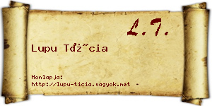 Lupu Tícia névjegykártya